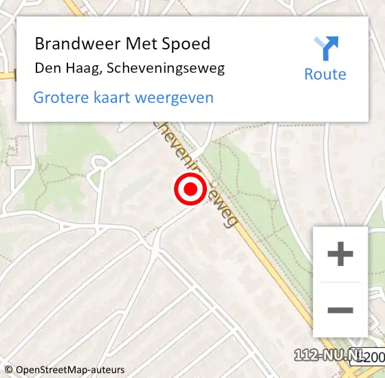 Locatie op kaart van de 112 melding: Brandweer Met Spoed Naar Den Haag, Scheveningseweg op 29 oktober 2022 19:51