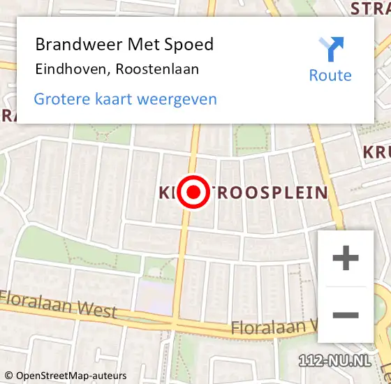 Locatie op kaart van de 112 melding: Brandweer Met Spoed Naar Eindhoven, Roostenlaan op 30 oktober 2022 10:27