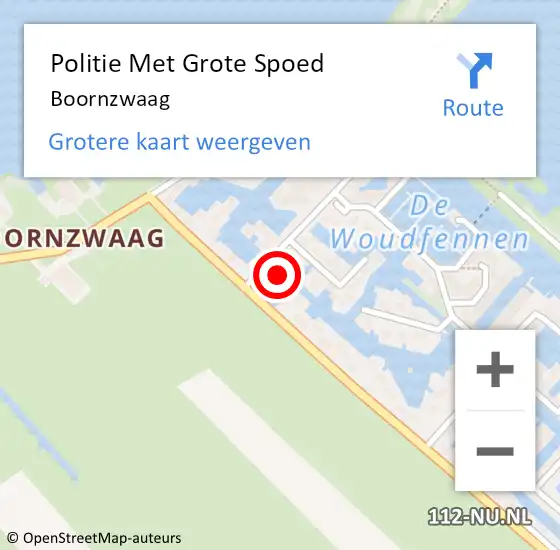 Locatie op kaart van de 112 melding: Politie Met Grote Spoed Naar Boornzwaag op 30 oktober 2022 20:34