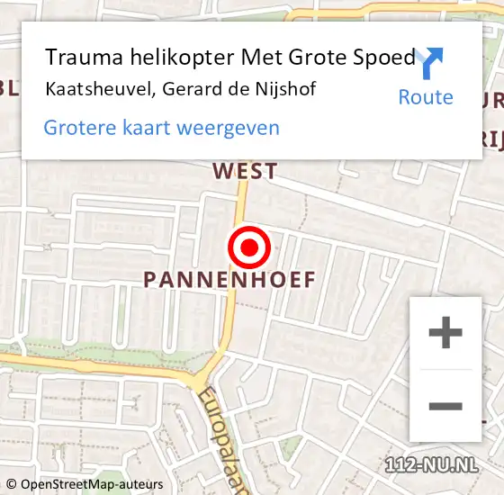 Locatie op kaart van de 112 melding: Trauma helikopter Met Grote Spoed Naar Kaatsheuvel, Gerard de Nijshof op 31 oktober 2022 13:08