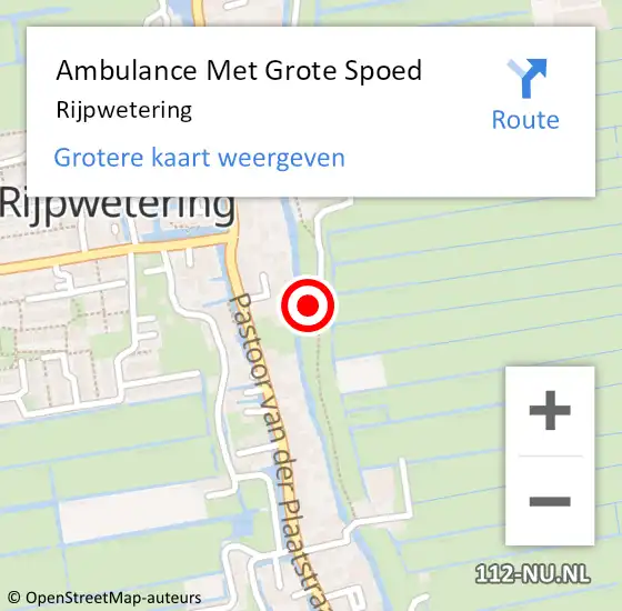 Locatie op kaart van de 112 melding: Ambulance Met Grote Spoed Naar Rijpwetering op 31 oktober 2022 15:36
