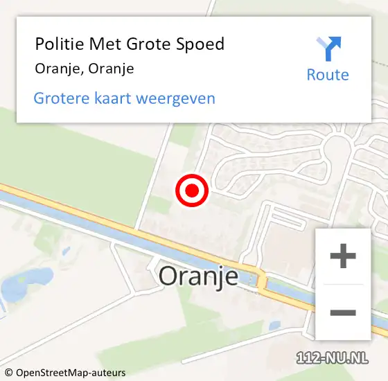 Locatie op kaart van de 112 melding: Politie Met Grote Spoed Naar Oranje, Oranje op 31 oktober 2022 17:41