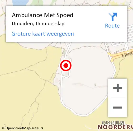 Locatie op kaart van de 112 melding: Ambulance Met Spoed Naar IJmuiden, IJmuiderslag op 31 oktober 2022 23:05