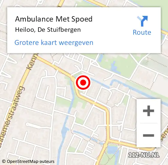 Locatie op kaart van de 112 melding: Ambulance Met Spoed Naar Heiloo, De Stuifbergen op 1 november 2022 00:05