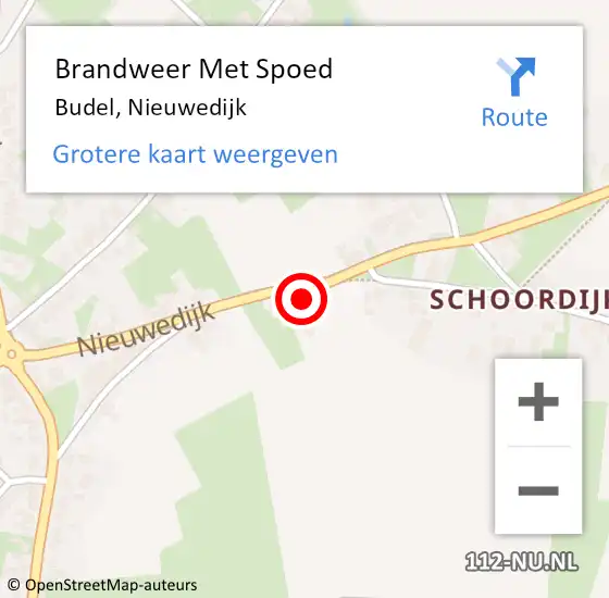 Locatie op kaart van de 112 melding: Brandweer Met Spoed Naar Budel, Nieuwedijk op 1 november 2022 09:52