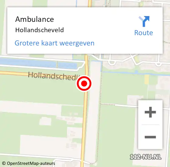Locatie op kaart van de 112 melding: Ambulance Hollandscheveld op 1 november 2022 10:48