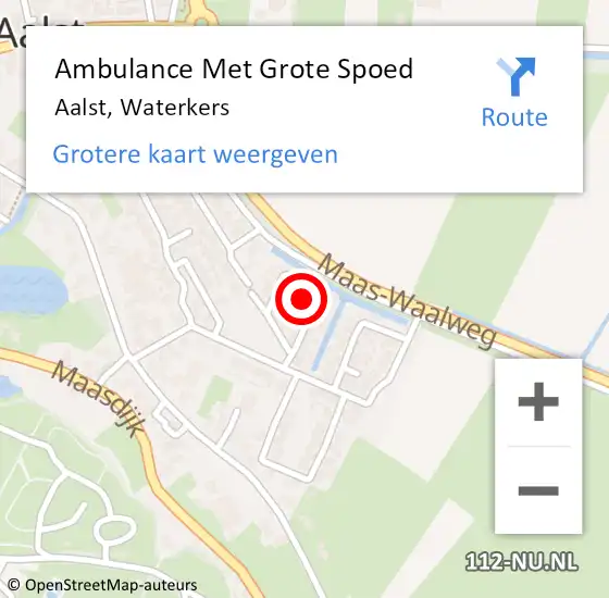 Locatie op kaart van de 112 melding: Ambulance Met Grote Spoed Naar Aalst, Waterkers op 1 november 2022 16:38