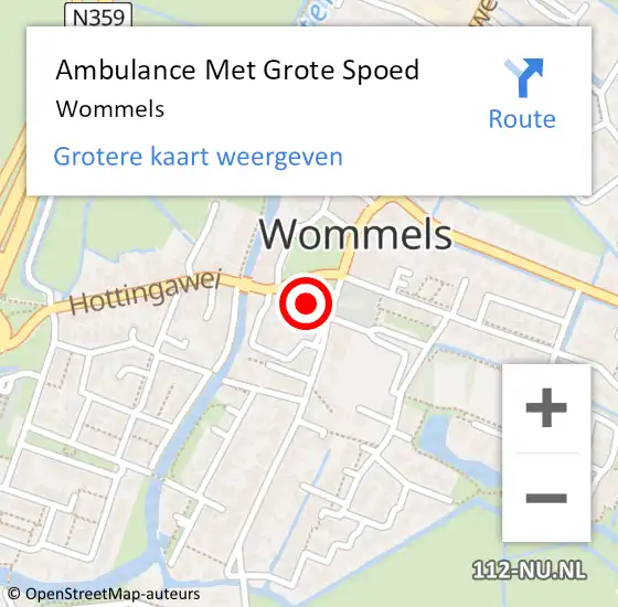 Locatie op kaart van de 112 melding: Ambulance Met Grote Spoed Naar Wommels op 1 november 2022 17:59