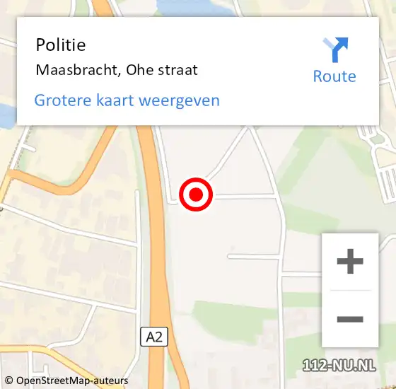 Locatie op kaart van de 112 melding: Politie Maasbracht, Ohe straat op 1 november 2022 20:22