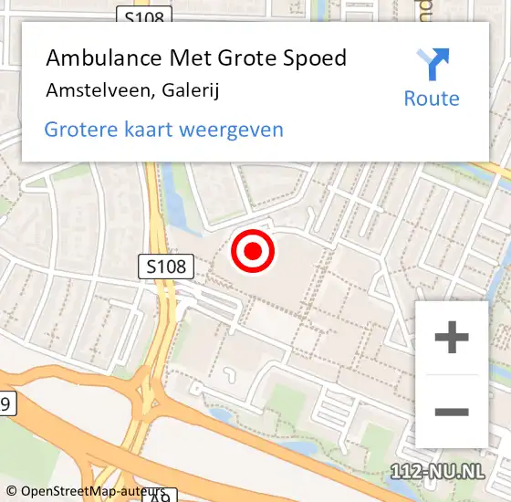 Locatie op kaart van de 112 melding: Ambulance Met Grote Spoed Naar Amstelveen, Galerij op 1 november 2022 20:53