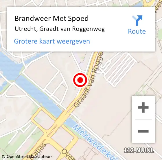 Locatie op kaart van de 112 melding: Brandweer Met Spoed Naar Utrecht, Graadt van Roggenweg op 2 november 2022 08:47