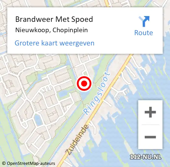 Locatie op kaart van de 112 melding: Brandweer Met Spoed Naar Nieuwkoop, Chopinplein op 2 november 2022 09:30