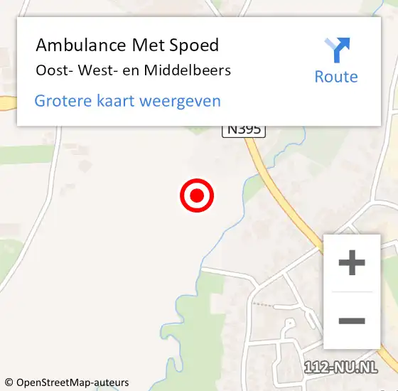 Locatie op kaart van de 112 melding: Ambulance Met Spoed Naar Oost- West- en Middelbeers op 2 november 2022 09:49