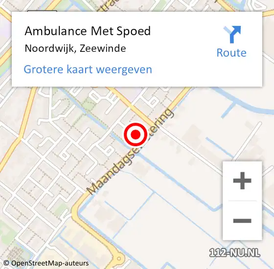 Locatie op kaart van de 112 melding: Ambulance Met Spoed Naar Noordwijk, Zeewinde op 2 november 2022 14:02