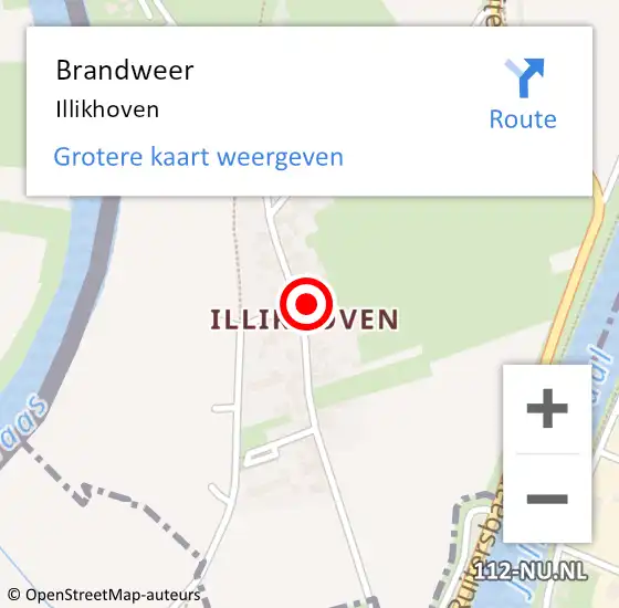 Locatie op kaart van de 112 melding: Brandweer Illikhoven op 10 oktober 2013 12:45