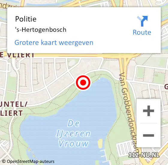 Locatie op kaart van de 112 melding: Politie Den Bosch op 3 november 2022 02:20