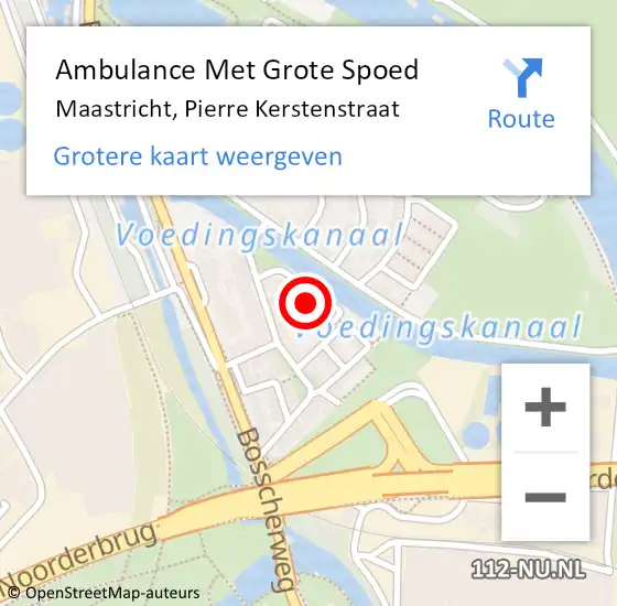 Locatie op kaart van de 112 melding: Ambulance Met Grote Spoed Naar Maastricht, Pierre Kerstenstraat op 3 augustus 2014 18:09