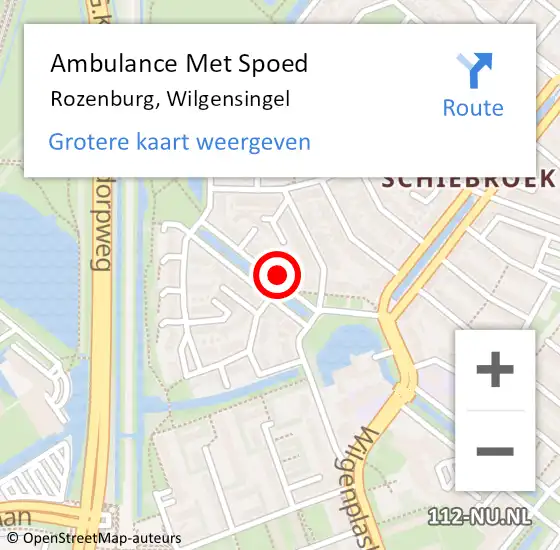 Locatie op kaart van de 112 melding: Ambulance Met Spoed Naar Rotterdam, Wilgensingel op 3 november 2022 04:27