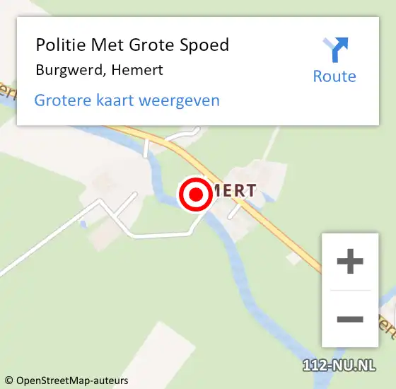 Locatie op kaart van de 112 melding: Politie Met Grote Spoed Naar Burgwerd, Hemert op 3 november 2022 06:55