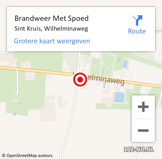 Locatie op kaart van de 112 melding: Brandweer Met Spoed Naar Sint Kruis, Wilhelminaweg op 3 november 2022 09:51