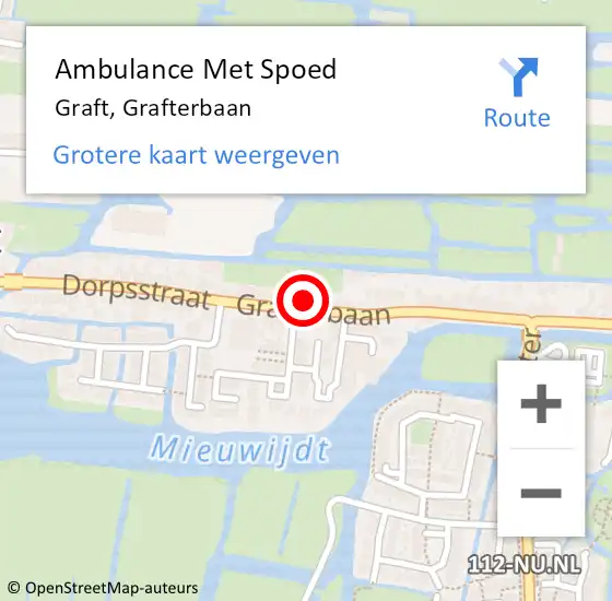 Locatie op kaart van de 112 melding: Ambulance Met Spoed Naar Graft, Grafterbaan op 3 november 2022 10:29