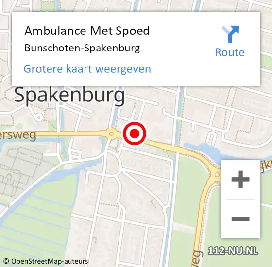 Locatie op kaart van de 112 melding: Ambulance Met Spoed Naar Bunschoten op 3 november 2022 11:16