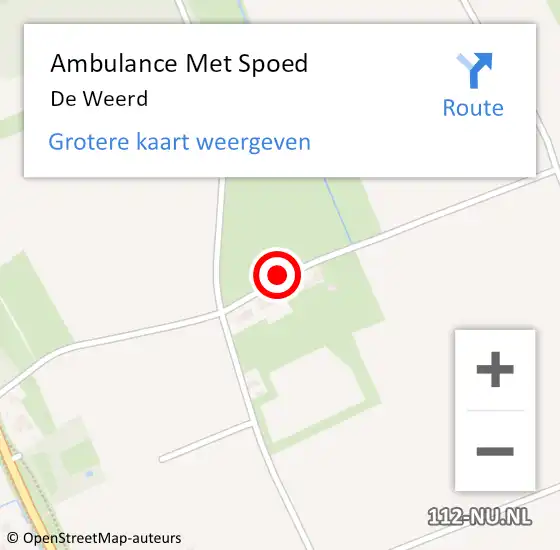Locatie op kaart van de 112 melding: Ambulance Met Spoed Naar De Weerd op 3 augustus 2014 19:19