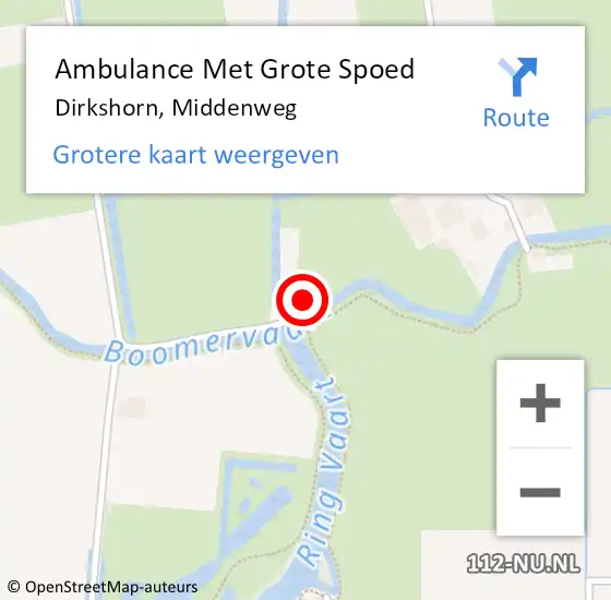 Locatie op kaart van de 112 melding: Ambulance Met Grote Spoed Naar Dirkshorn, Middenweg op 3 november 2022 16:00