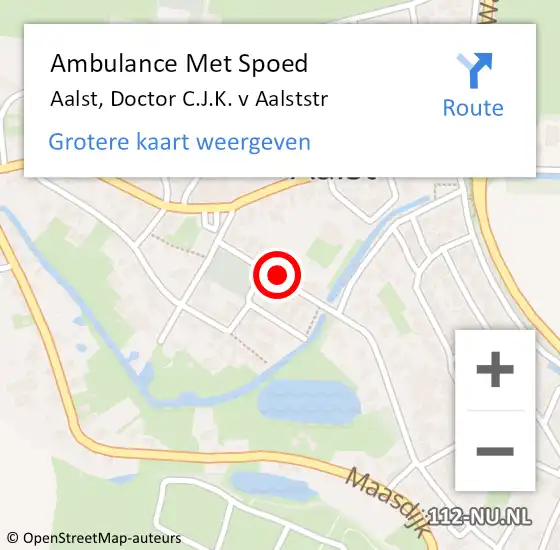 Locatie op kaart van de 112 melding: Ambulance Met Spoed Naar Aalst, Doctor C.J.K. v Aalststr op 3 november 2022 19:54