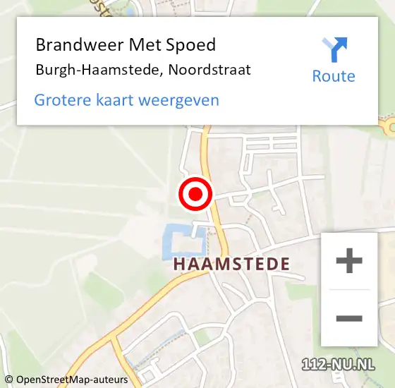 Locatie op kaart van de 112 melding: Brandweer Met Spoed Naar Burgh-Haamstede, Noordstraat op 4 november 2022 08:15