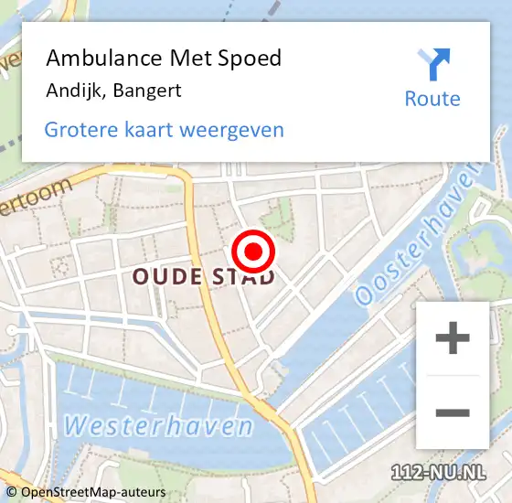 Locatie op kaart van de 112 melding: Ambulance Met Spoed Naar Andijk, Bangert op 4 november 2022 09:06