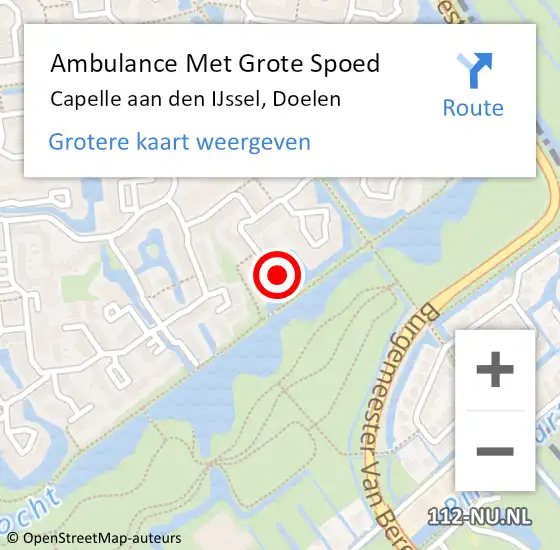 Locatie op kaart van de 112 melding: Ambulance Met Grote Spoed Naar Capelle aan den IJssel, Doelen op 4 november 2022 10:05