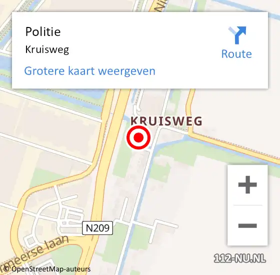 Locatie op kaart van de 112 melding: Politie Kruisweg op 4 november 2022 10:48