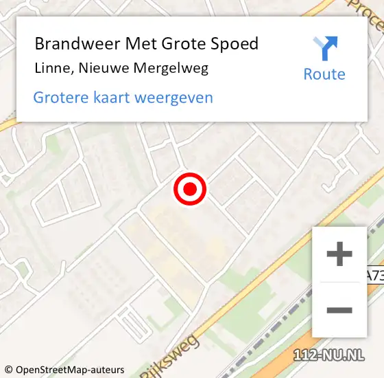 Locatie op kaart van de 112 melding: Brandweer Met Grote Spoed Naar Linne, Nieuwe Mergelweg op 4 november 2022 13:25