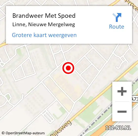Locatie op kaart van de 112 melding: Brandweer Met Spoed Naar Linne, Nieuwe Mergelweg op 4 november 2022 13:36