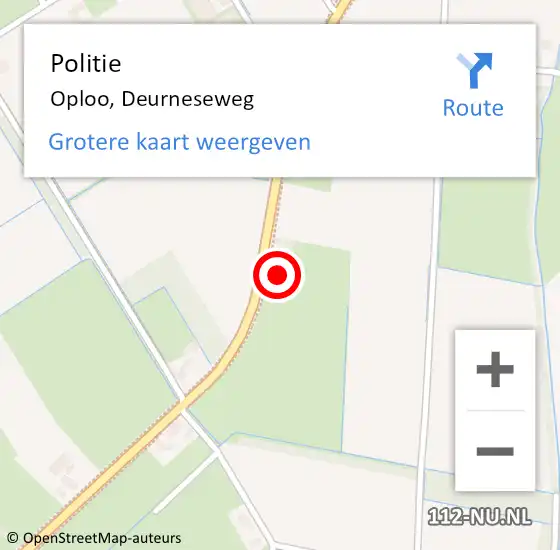 Locatie op kaart van de 112 melding: Politie Oploo, Deurneseweg op 4 november 2022 14:26