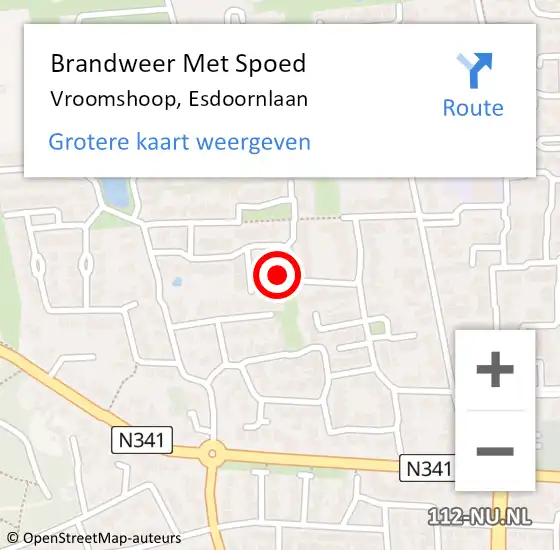 Locatie op kaart van de 112 melding: Brandweer Met Spoed Naar Vroomshoop, Esdoornlaan op 4 november 2022 17:45