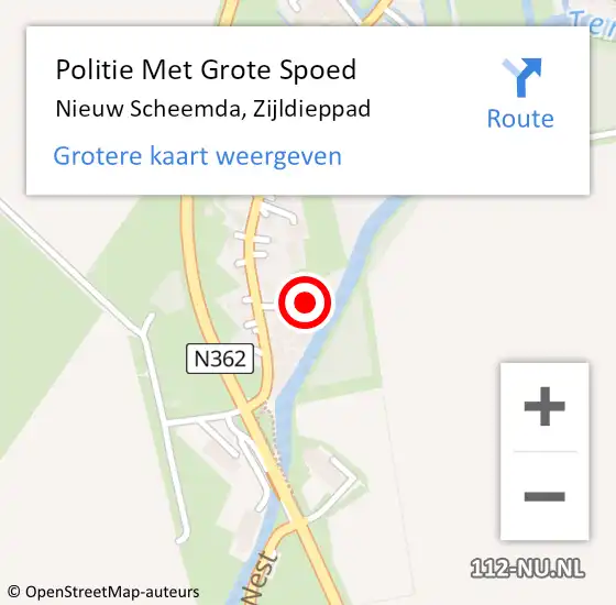 Locatie op kaart van de 112 melding: Politie Met Grote Spoed Naar Nieuw Scheemda, Zijldieppad op 5 november 2022 09:41