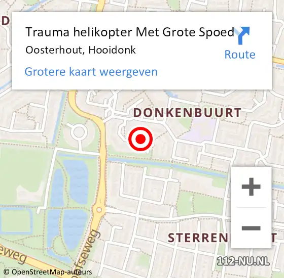 Locatie op kaart van de 112 melding: Trauma helikopter Met Grote Spoed Naar Oosterhout, Hooidonk op 5 november 2022 12:12