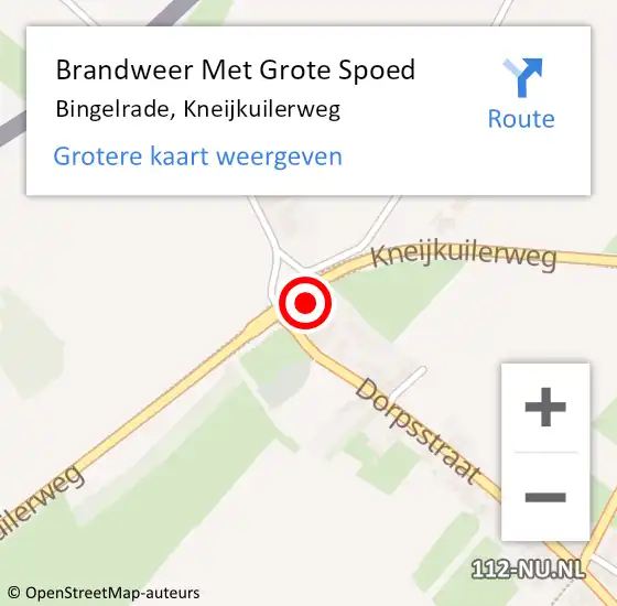 Locatie op kaart van de 112 melding: Brandweer Met Grote Spoed Naar Bingelrade, Kneijkuilerweg op 5 november 2022 19:54