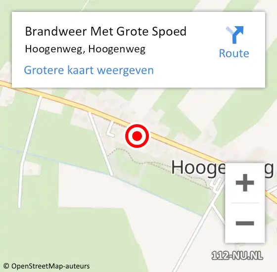 Locatie op kaart van de 112 melding: Brandweer Met Grote Spoed Naar Hoogenweg, Hoogenweg op 5 november 2022 21:08