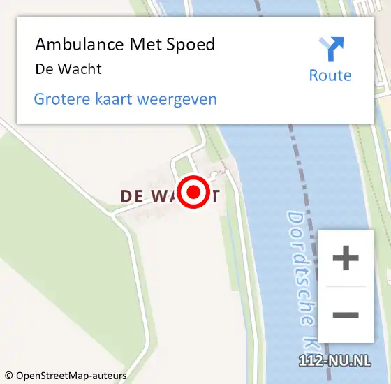 Locatie op kaart van de 112 melding: Ambulance Met Spoed Naar De Wacht op 6 november 2022 00:15