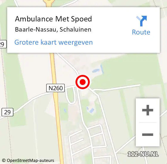 Locatie op kaart van de 112 melding: Ambulance Met Spoed Naar Baarle-Nassau, Schaluinen op 4 augustus 2014 04:15