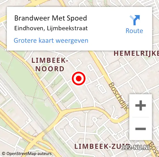Locatie op kaart van de 112 melding: Brandweer Met Spoed Naar Eindhoven, Lijmbeekstraat op 6 november 2022 04:32