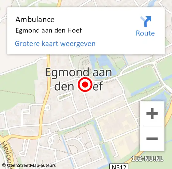 Locatie op kaart van de 112 melding: Ambulance Egmond aan den Hoef op 6 november 2022 19:32