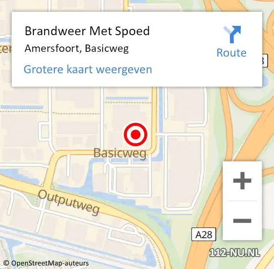 Locatie op kaart van de 112 melding: Brandweer Met Spoed Naar Amersfoort, Basicweg op 7 november 2022 09:05