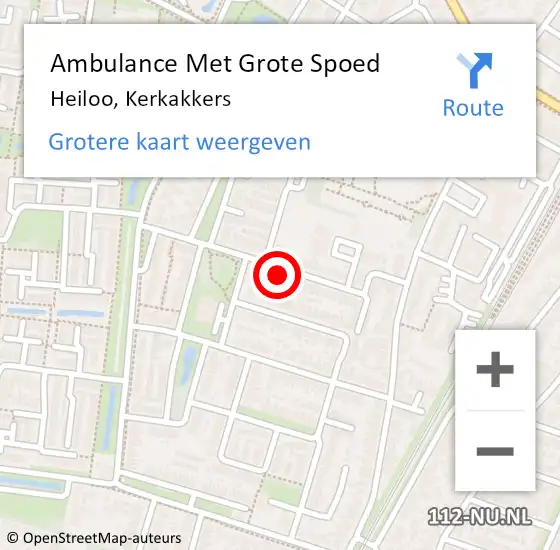 Locatie op kaart van de 112 melding: Ambulance Met Grote Spoed Naar Heiloo, Kerkakkers op 7 november 2022 15:45