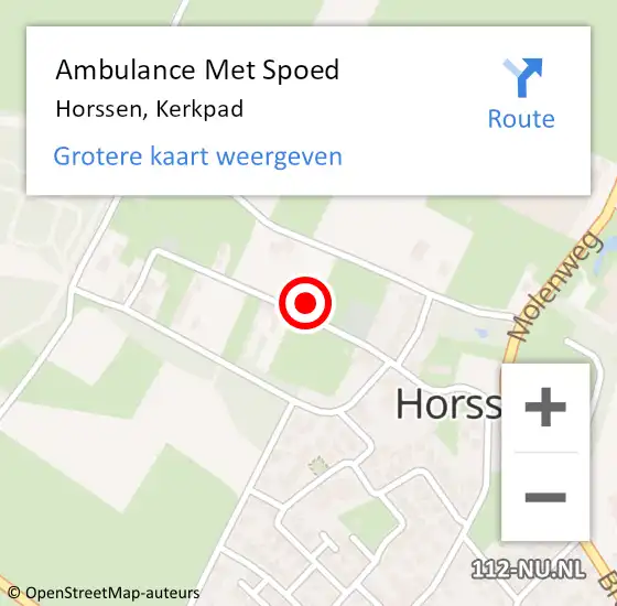 Locatie op kaart van de 112 melding: Ambulance Met Spoed Naar Horssen, Kerkpad op 7 november 2022 16:43