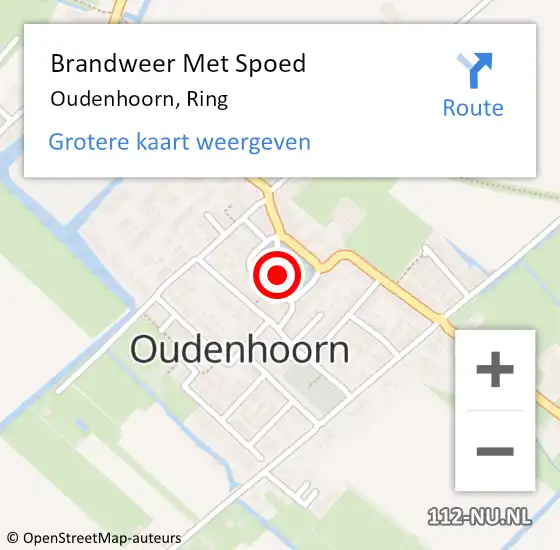 Locatie op kaart van de 112 melding: Brandweer Met Spoed Naar Oudenhoorn, Ring op 8 november 2022 11:17
