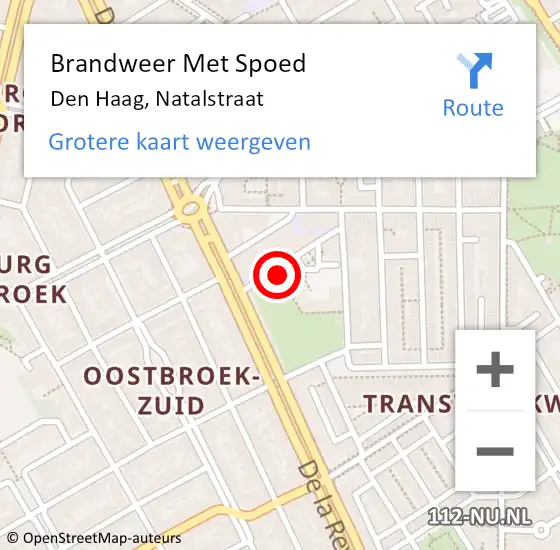 Locatie op kaart van de 112 melding: Brandweer Met Spoed Naar Den Haag, Natalstraat op 8 november 2022 16:11